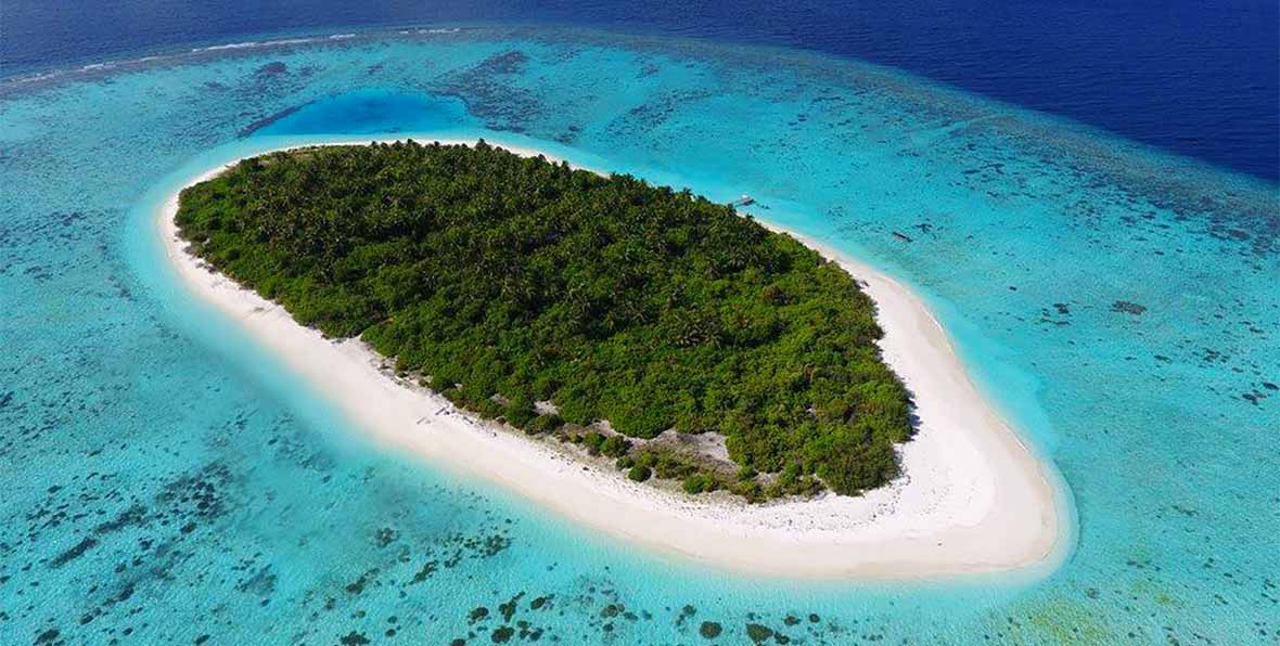 vista aerea de la isla de Faarufushi