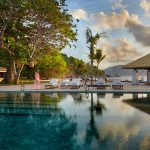 la piscina principal del Six Senses Seychelles