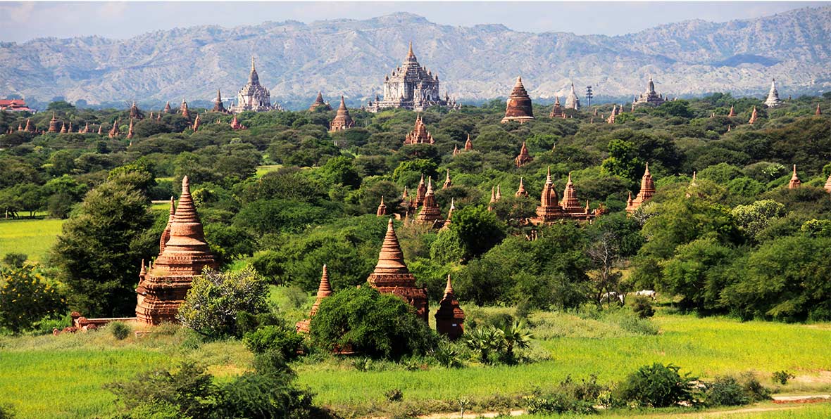 viaje a birmania: vista panoramica de la zona de bagán