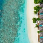 playa, laguna y beach villas en Baglioni Resort Maldives