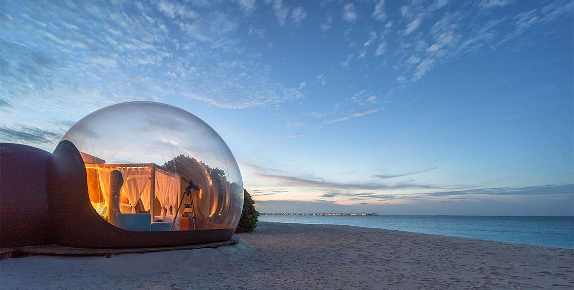 Seaside Finolhu Maldives Beach Bubble Tent - arenatours.com -