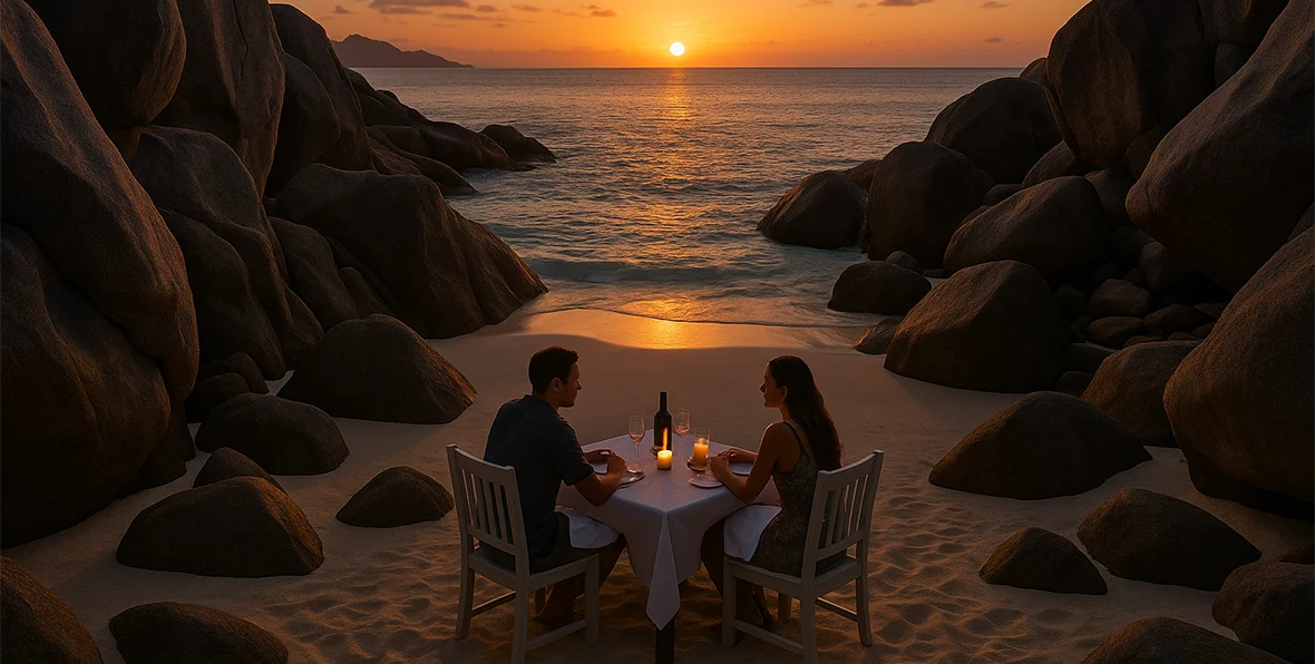Cena romántica en Seychelles