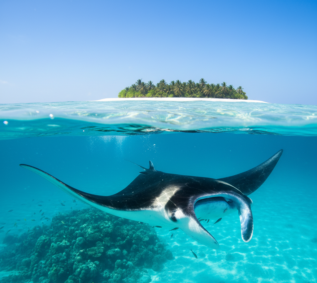 Mantaraya En El Atolón Baa De Maldivas - arenatours.com - mantas en Maldivas
