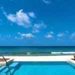 piscina y oceano desde la habitación del Sheraton Maldives