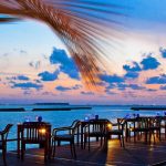 puesta del sol en Sheraton Maldives